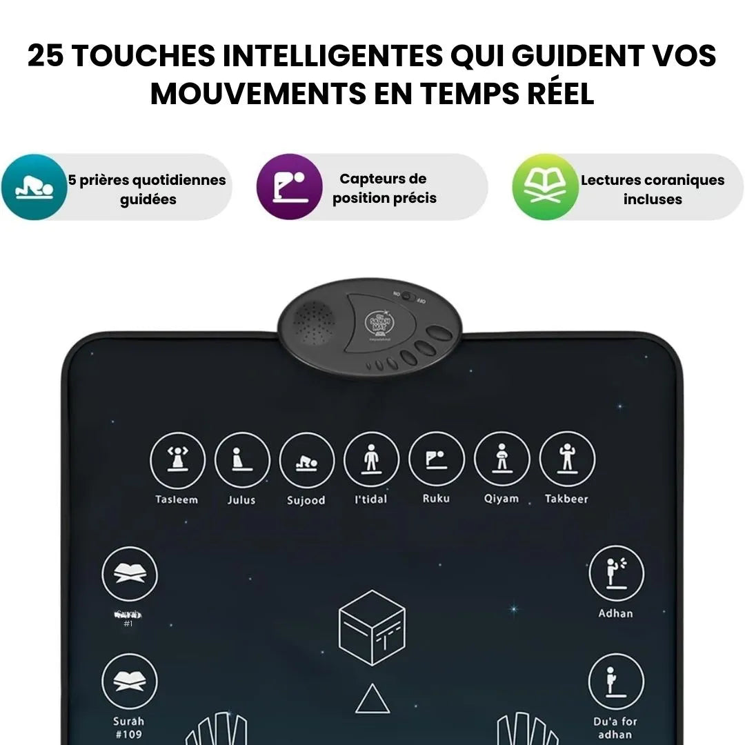 Tapis de Prière Intelligent™ – Apprenez & Priez Avec Sérénité