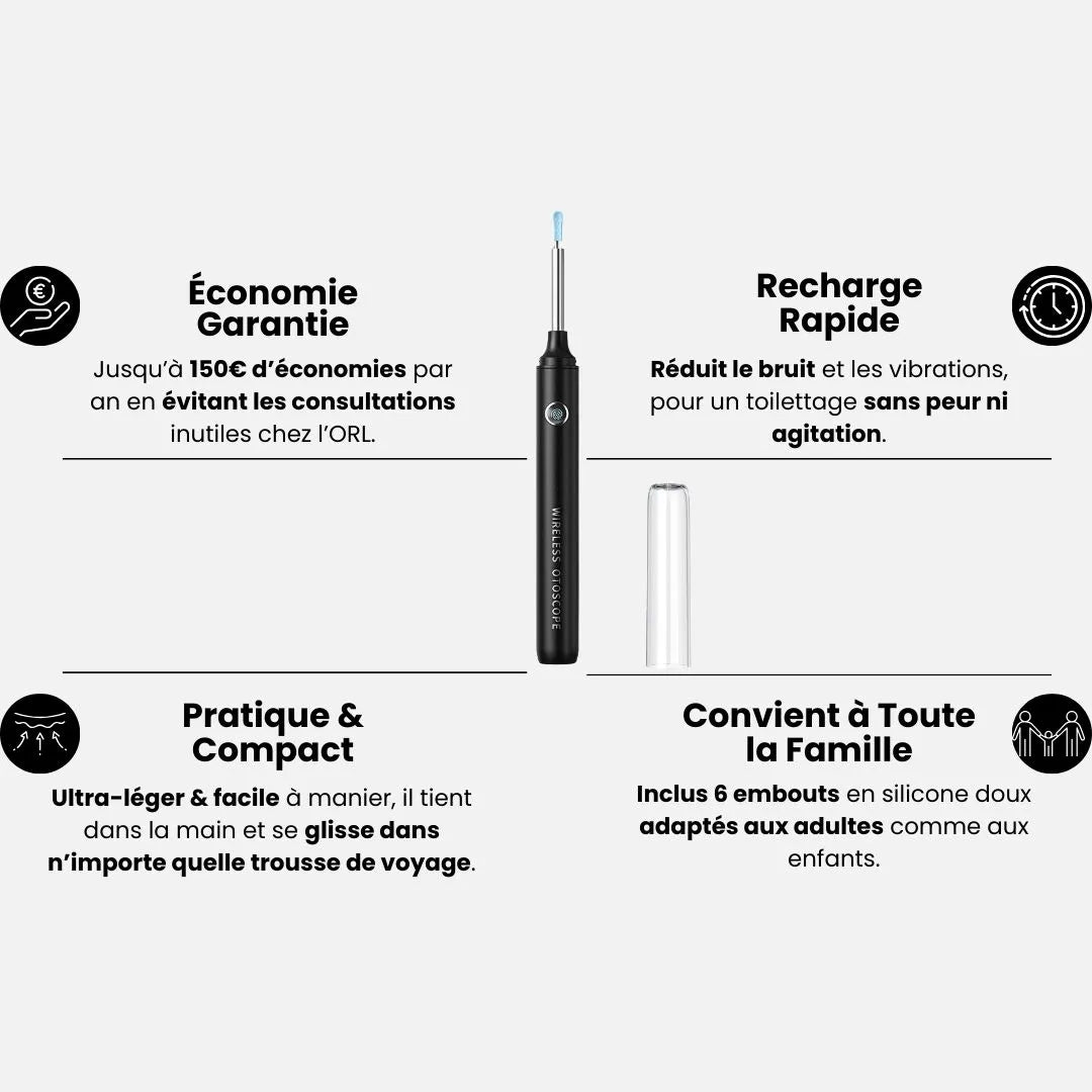OryaneCam™ – Nettoyeur d’oreilles intelligent avec caméra HD