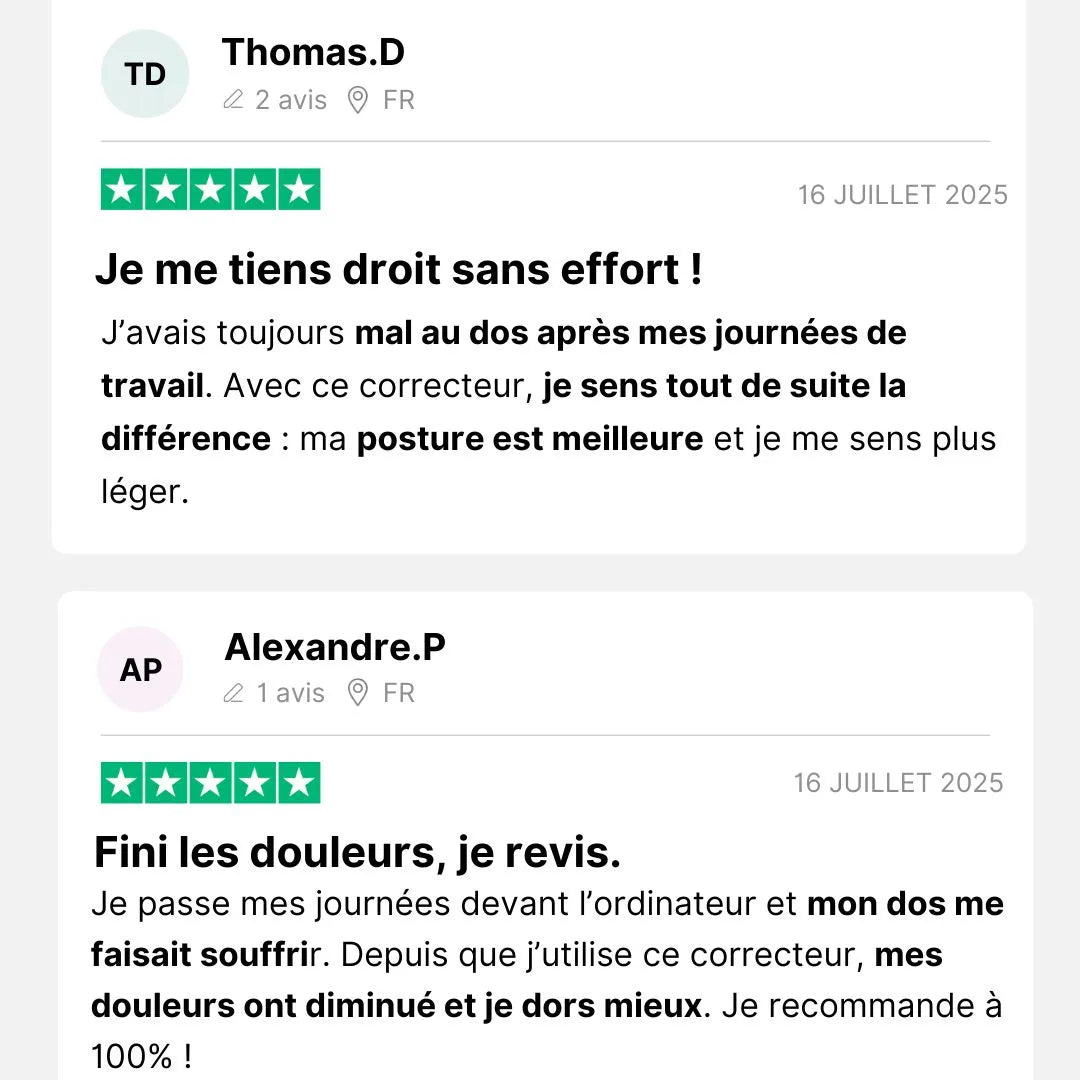 Postura™ – Correcteur de posture intelligent & discret
