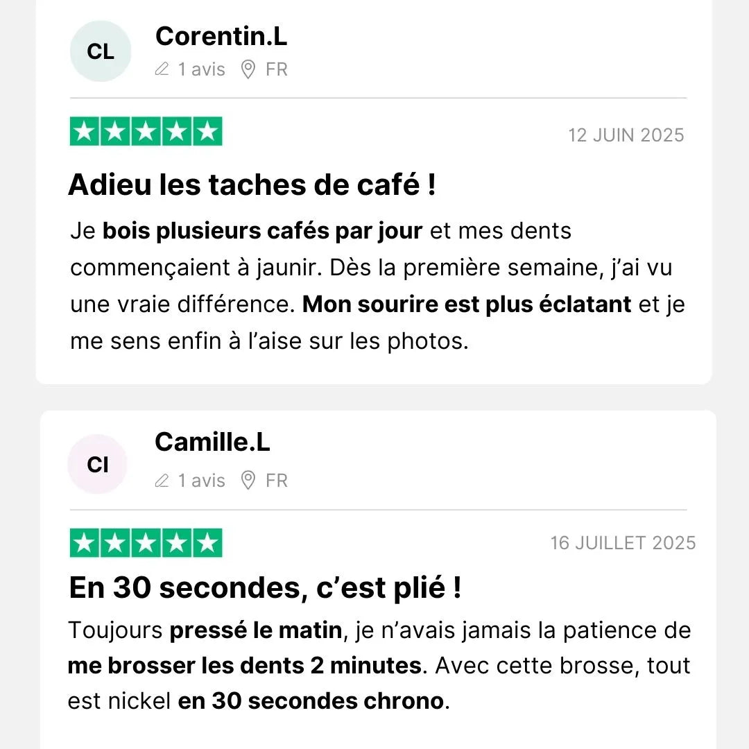 Brosse sonique anti-taches – Café, thé & tabac éliminés rapidement