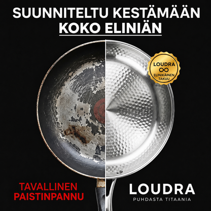 100 % puhdas titaanipannu myrkyttömään ruoanlaittoon