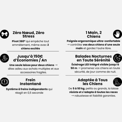 Laisse Double Rétractable – Zéro Nœud, Zéro Stress