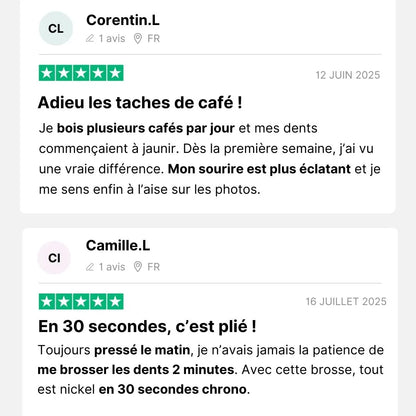 Brosse sonique anti-taches – Café, thé & tabac éliminés rapidement