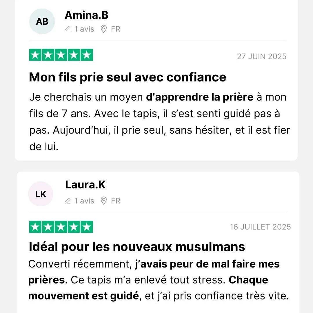 Tapis de Prière Intelligent™ – Apprenez & Priez Avec Sérénité