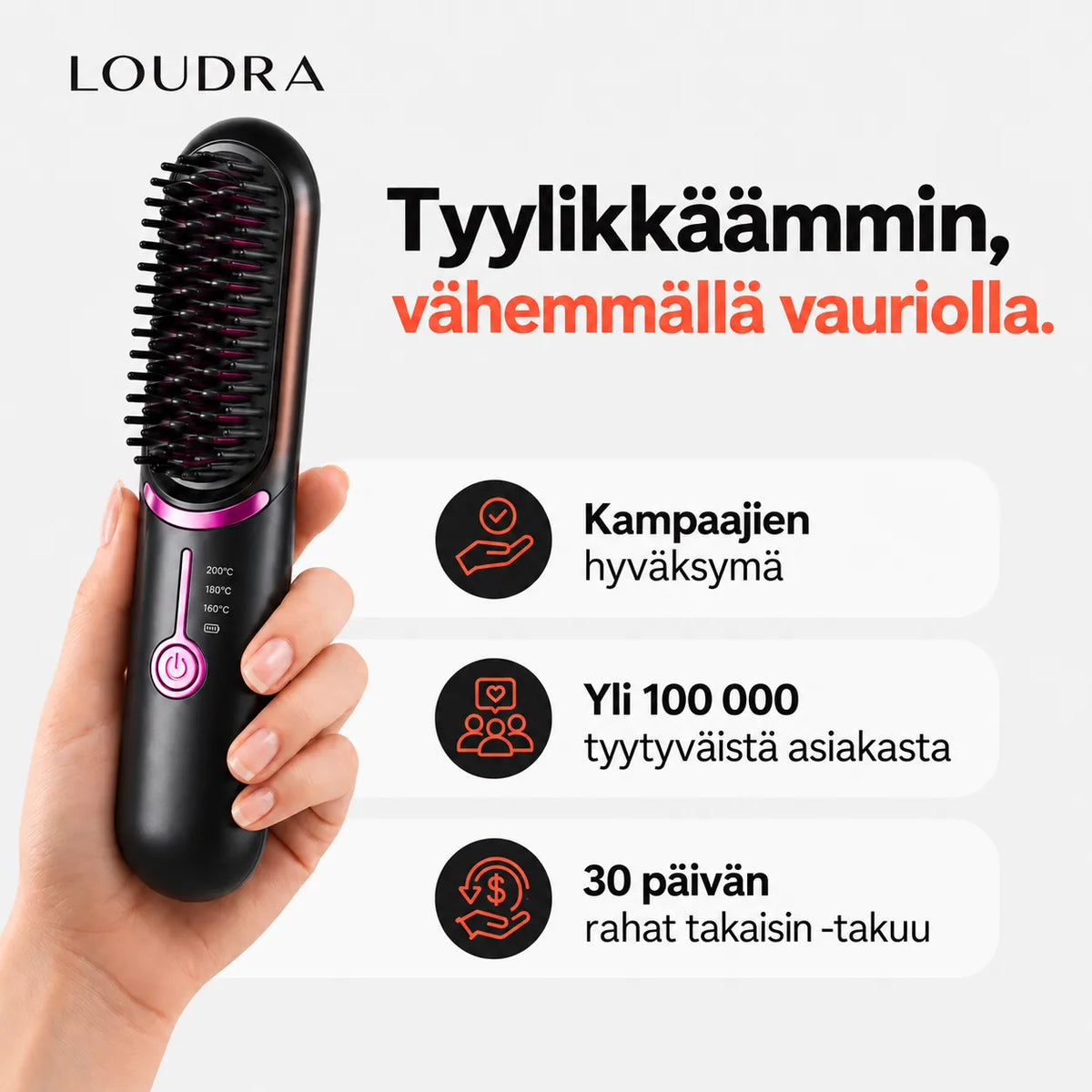 Loudra FineHeat™ 3 | Langaton suoristusharja