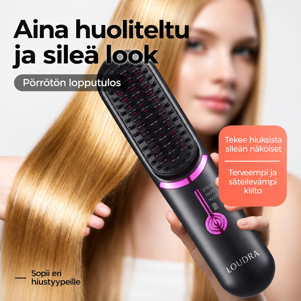 Loudra FineHeat™ 3 | Langaton suoristusharja