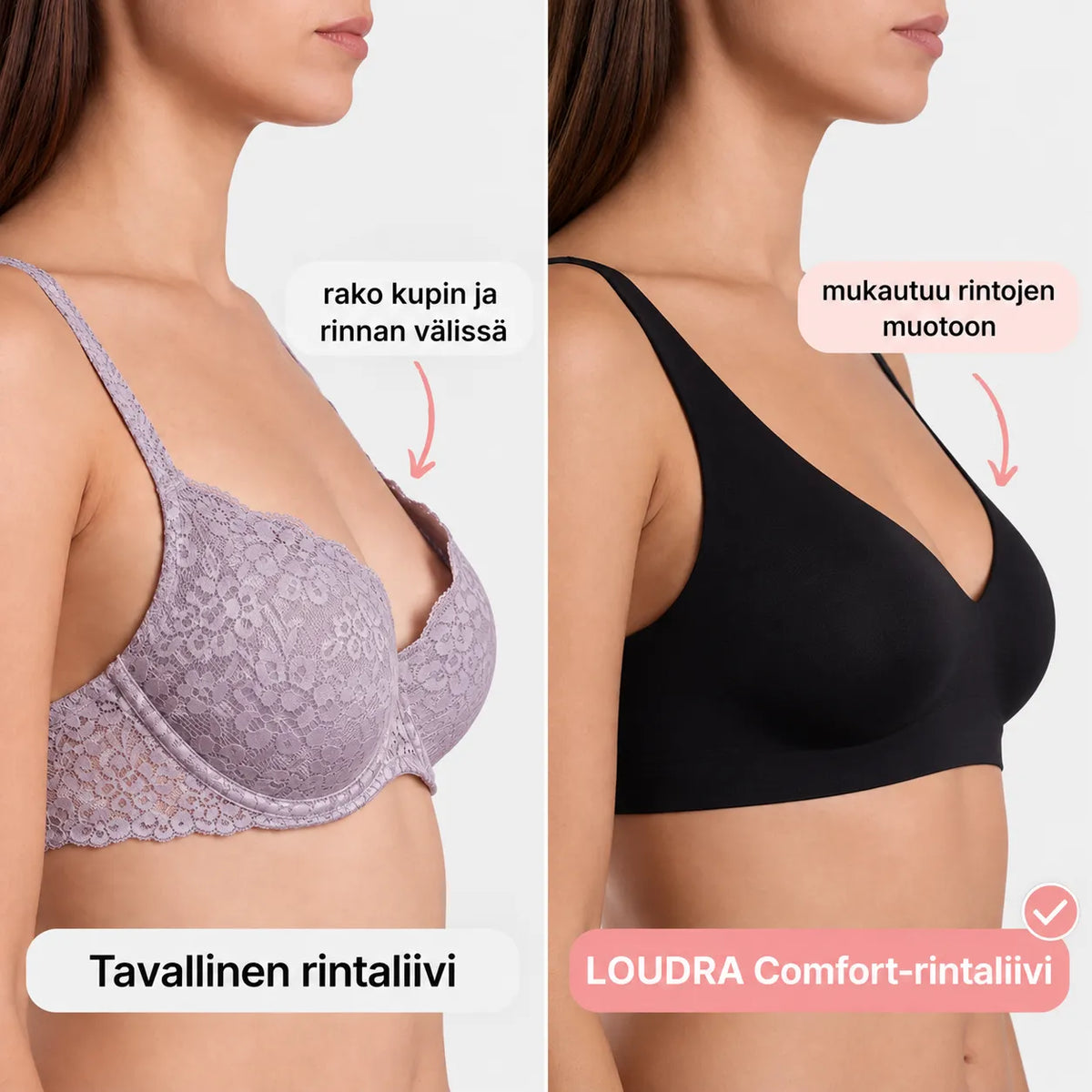 Loudra Comfort-rintaliivi – saumaton ja kaaritueton