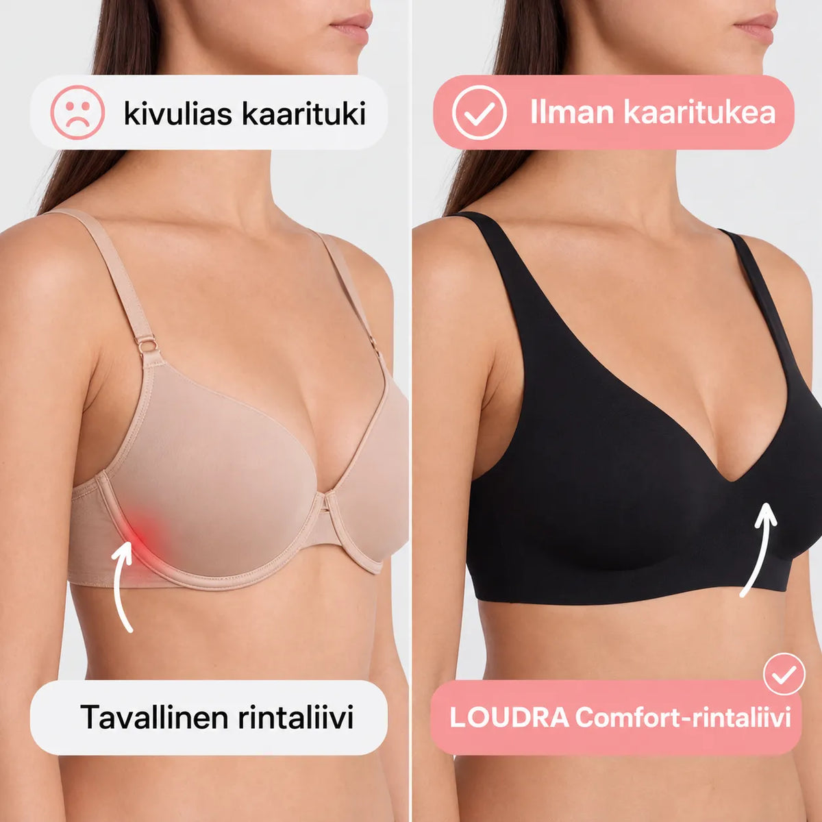 Loudra Comfort-rintaliivi – saumaton ja kaaritueton