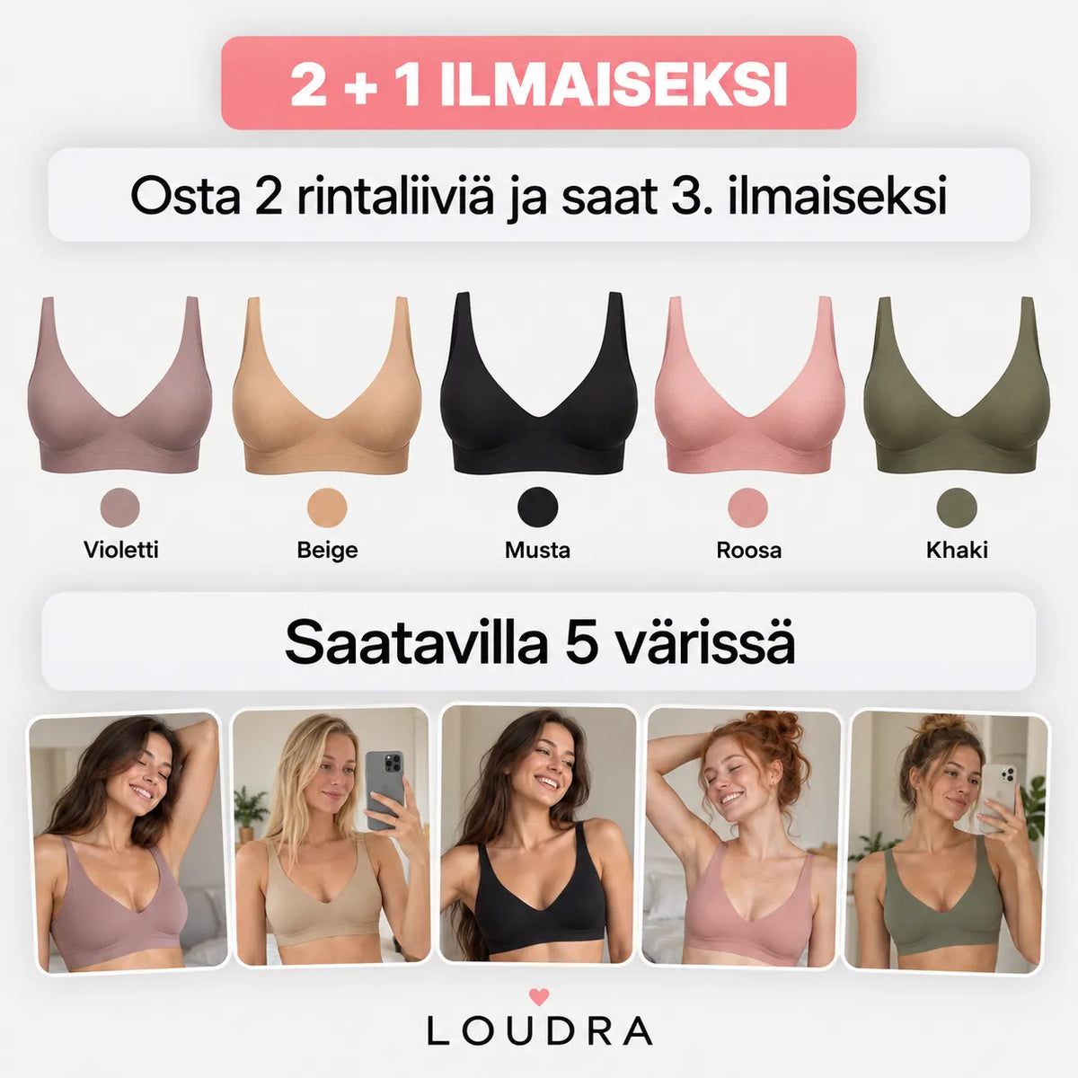 Loudra Comfort-rintaliivi – saumaton ja kaaritueton