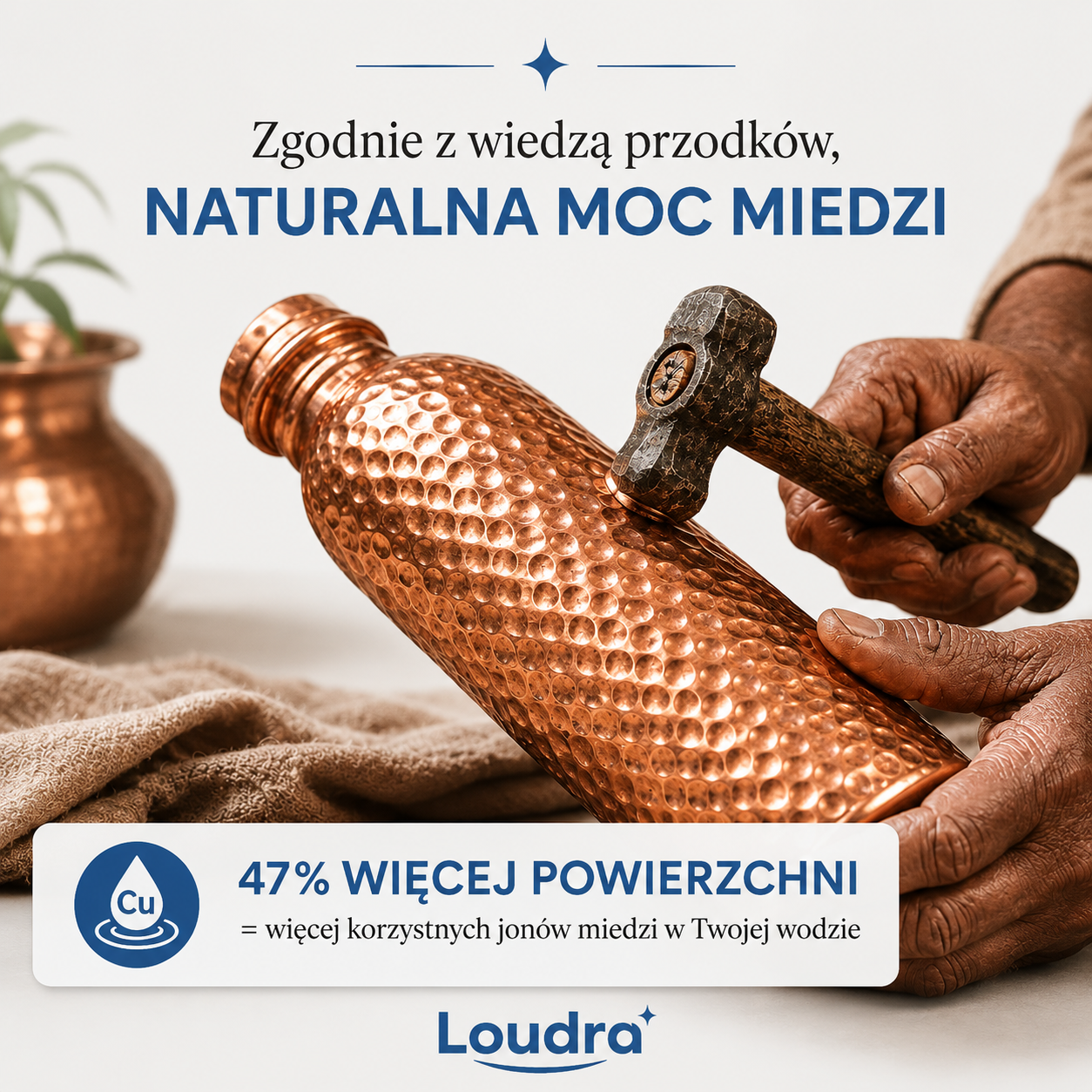 Butelka Miedziana – Loudra™ | Naturalnie Oczyszczona Woda, Bez Plastiku