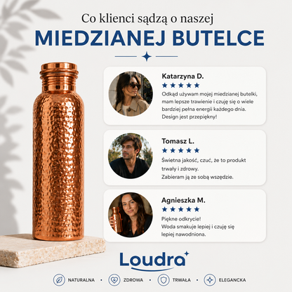 Butelka Miedziana – Loudra™ | Naturalnie Oczyszczona Woda, Bez Plastiku